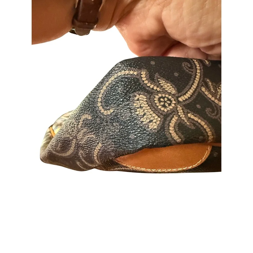Luij Italy Tote Large Black Brown Excellent Vintage Paisley Laptop Bag